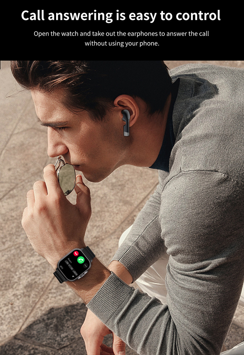 Montre Connectée Sport & Écouteurs Bluetooth Intégrés